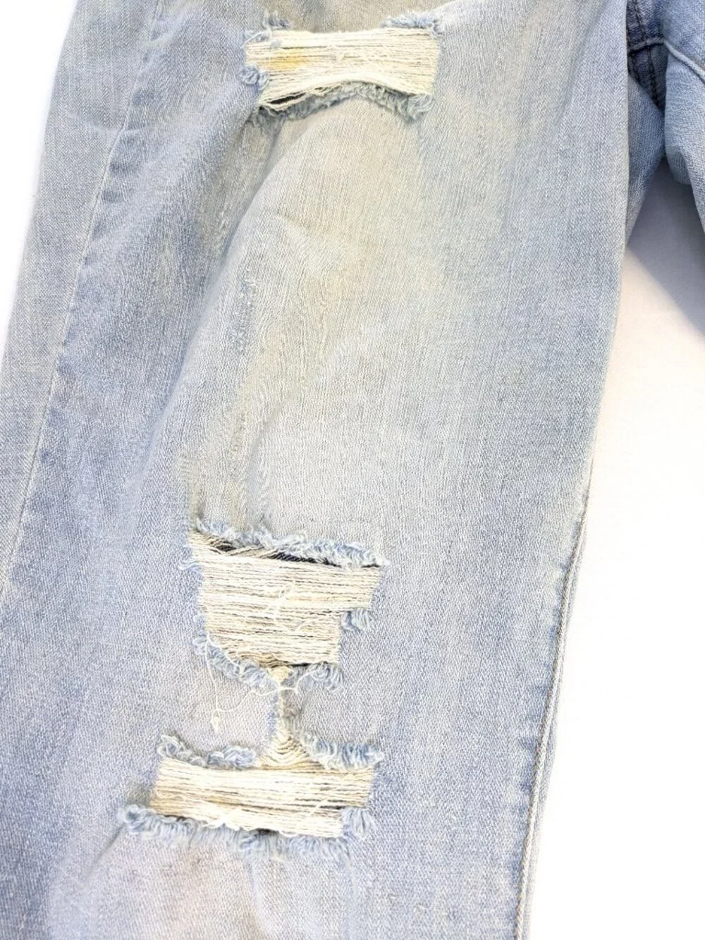 Sofia Vergara Bagi Boyfriend Jeans - Women's 12 - Distressed with Sharkbite Hem - Picture 5 of 8